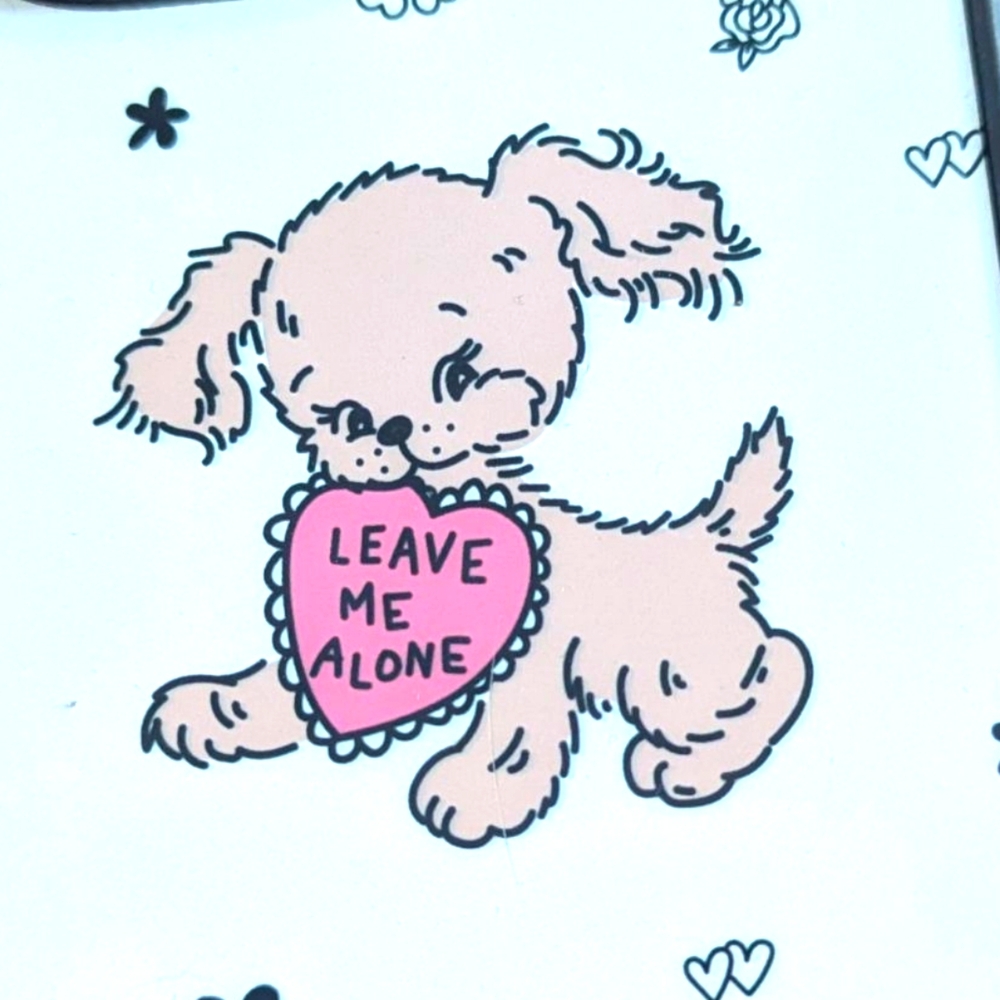 EVRY Jewels iPhone 14 Pro Max Phone Case "Leave Me Alone" Valentine Puppy